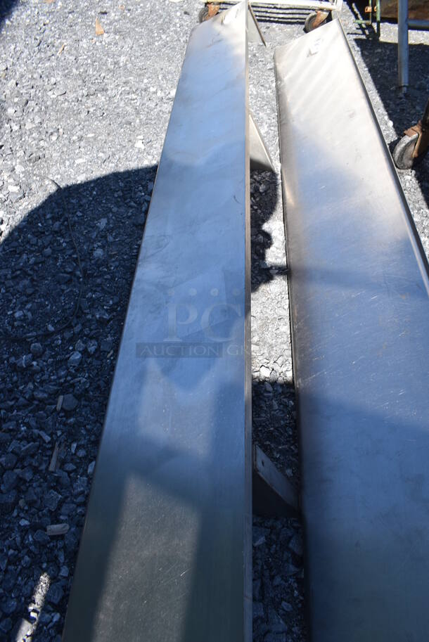 Stainless Steel Shelf w/ Wall Mount Brackets. 132x12x10 - Image 4 of 4