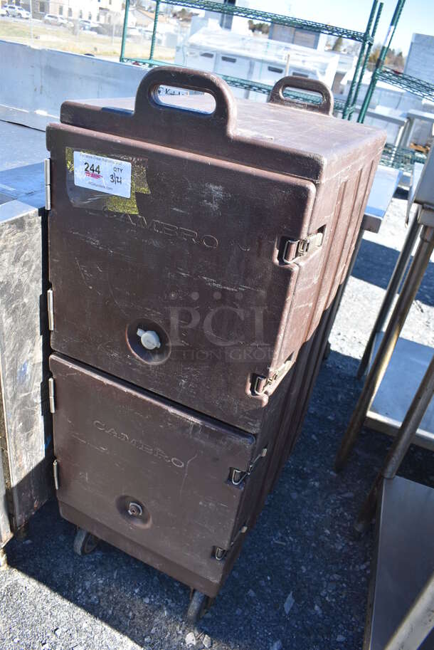 Cambro Brown Poly 2 Compartment Food Holder on Commercial Casters. 16.5x24.5x45.5 - Image 2 of 7