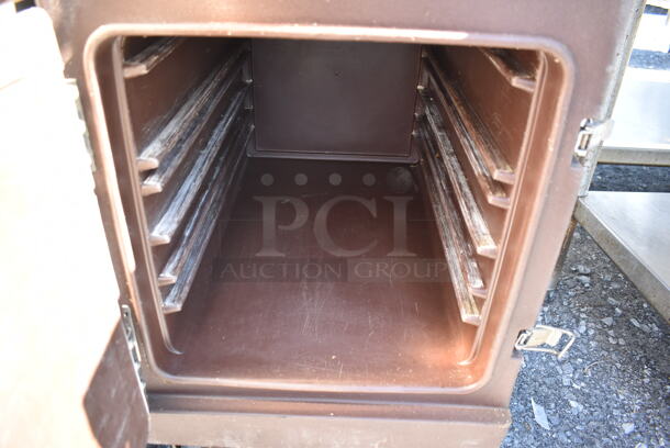 Cambro Brown Poly 2 Compartment Food Holder on Commercial Casters. 16.5x24.5x45.5 - Image 6 of 7