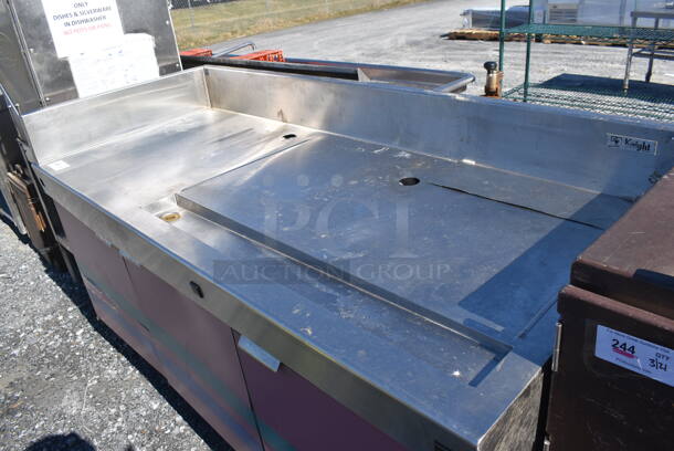 Stainless Steel Commercial Counter w/ Back Splash and 3 Doors. 72x32x43 - Image 3 of 7