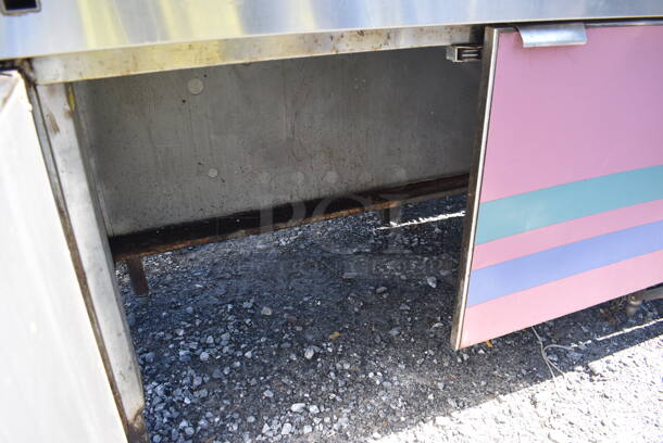 Stainless Steel Commercial Counter w/ Back Splash and 3 Doors. 72x32x43 - Image 6 of 7