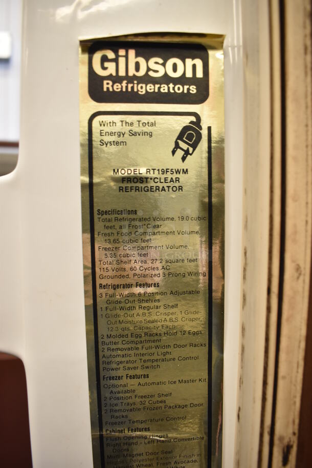 Gibson RT19F5WM Metal Cooler Freezer Combo Unit. 31x28x61. Tested and Working! - Image 6 of 9