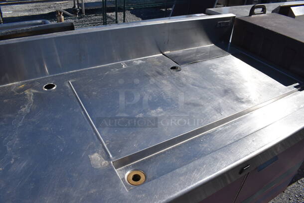 Stainless Steel Commercial Counter w/ Back Splash and 3 Doors. 72x32x43 - Image 7 of 7