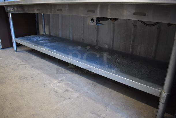 Stainless Steel Commercial 5 Well Steam Table w/ Warming Strip, Double Tier Over Shelf, 2 Check Holder Strips, Cutting Board and Under Shelf. 88x31x63. Tested and Working! - Image 7 of 10