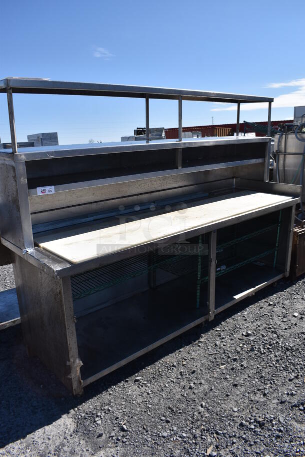 Stainless Steel Commercial Table w/ 2 Tier Over Shelf and Under Shelf. 96x30x72 - Image 1 of 7