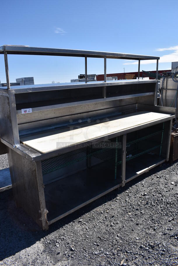 Stainless Steel Commercial Table w/ 2 Tier Over Shelf and Under Shelf. 96x30x72