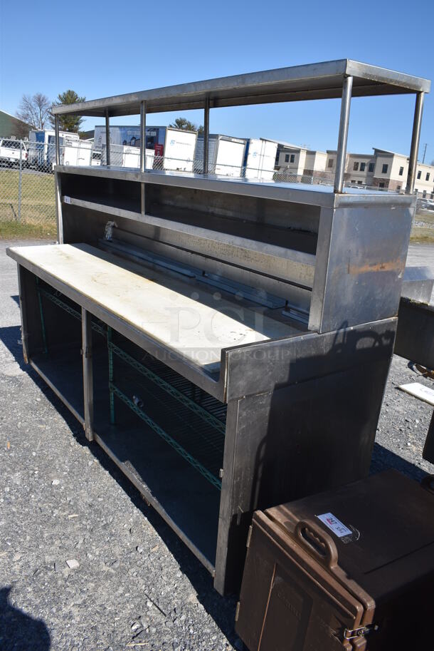 Stainless Steel Commercial Table w/ 2 Tier Over Shelf and Under Shelf. 96x30x72 - Image 7 of 7