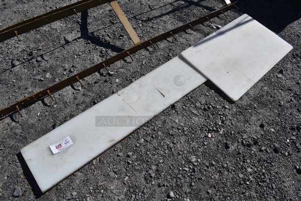 2 Various White Cutting Boards. 72x10x0.5, 30x18x0.5. 2 Times Your Bid! - Image 1 of 3