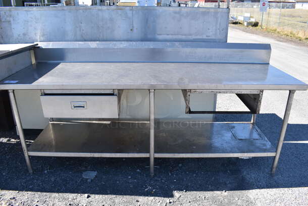 Stainless Steel Commercial Table w/ Drawer, Back Splash and Under Shelf. 96x30x45 - Image 2 of 4