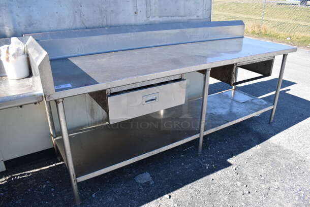 Stainless Steel Commercial Table w/ Drawer, Back Splash and Under Shelf. 96x30x45 - Image 3 of 4