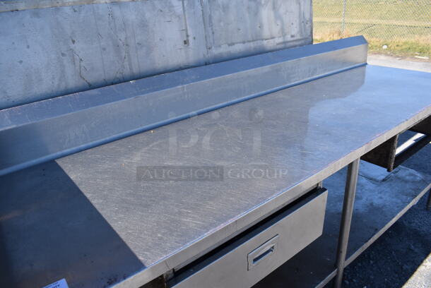 Stainless Steel Commercial Table w/ Drawer, Back Splash and Under Shelf. 96x30x45 - Image 4 of 4
