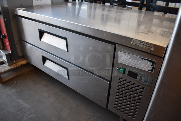 Migali Stainless Steel Commercial 2 Drawer Chef Base on Commercial Casters. 115 Volts, 1 Phase. 48x32x26. Tested and Working! - Image 3 of 5