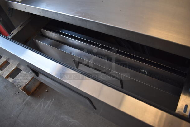Migali Stainless Steel Commercial 2 Drawer Chef Base on Commercial Casters. 115 Volts, 1 Phase. 48x32x26. Tested and Working! - Image 4 of 5