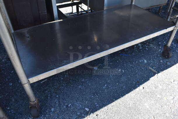 Stainless Steel Commercial Table w/ Mounted Commercial Can Opener and Under Shelf on Commercial Casters. 60x30x35 - Image 3 of 6