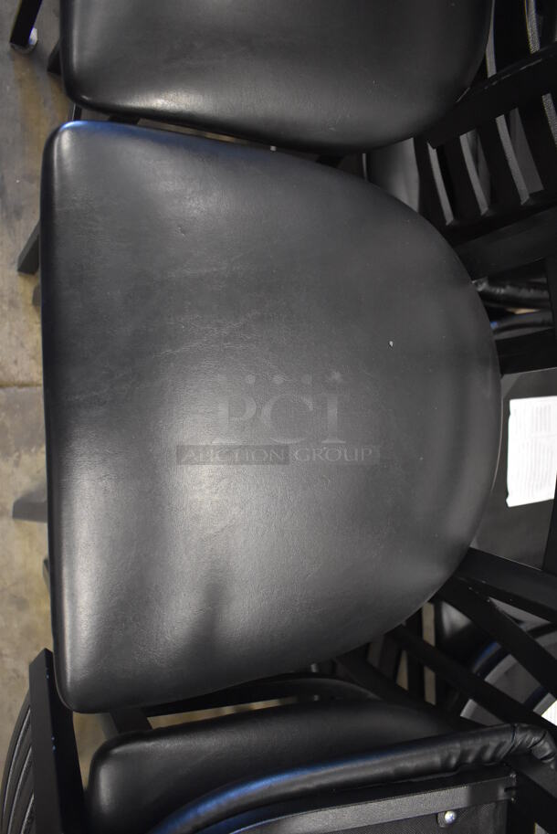 4 Black Metal Bar Height Swivel Chairs w/ Black Seat Cushion and Horizontal Back Rest Bars. Stock Picture - Cosmetic Condition May Vary. 17x18x43.5. 4 Times Your Bid! - Image 4 of 6