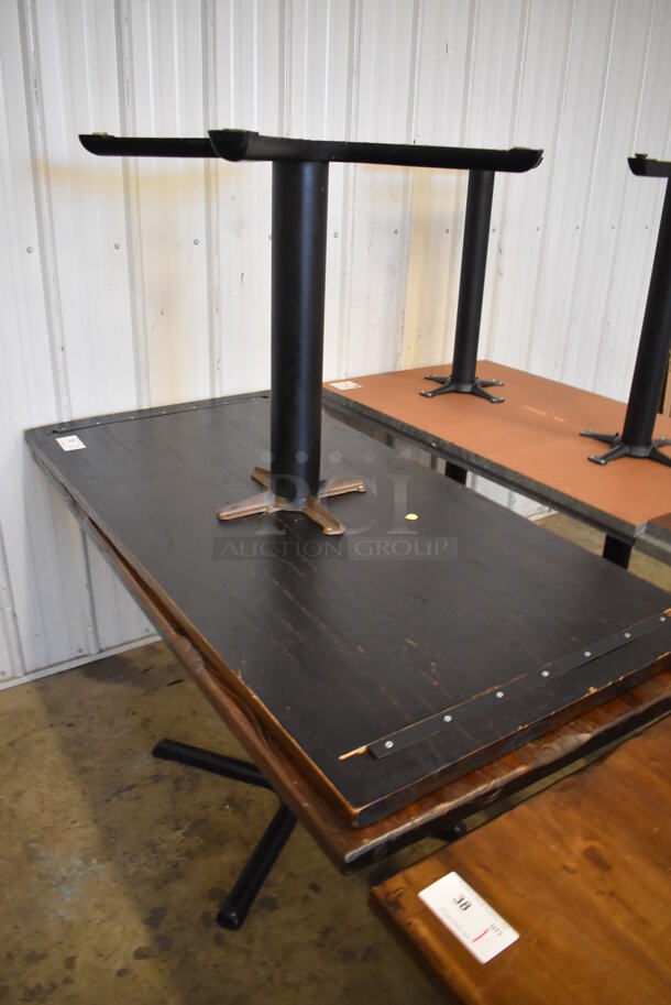 2 Wooden Dining Height Tables on Black Metal Table Base. 60x30x30. 2 Times Your Bid! - Image 4 of 4