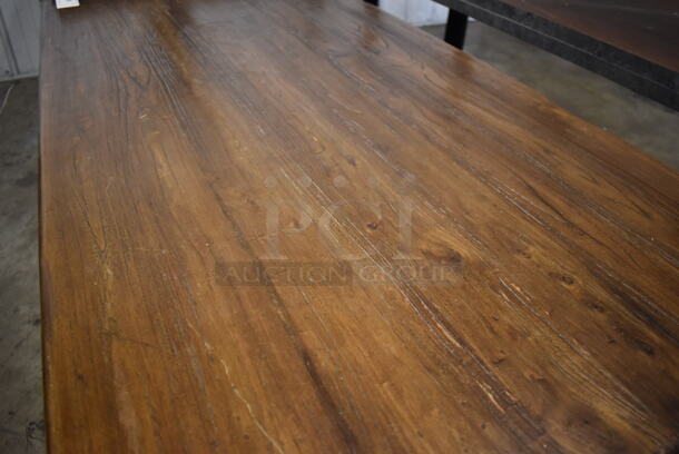 Wooden Dining Height Tables on Black Metal Table Base. 60x30x30 - Image 3 of 4