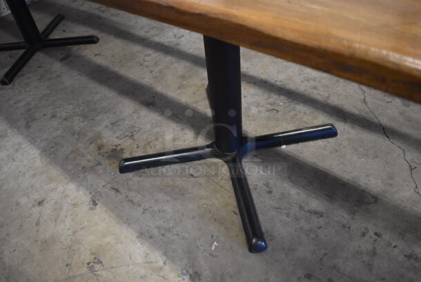 Wooden Dining Height Tables on Black Metal Table Base. 60x30x30 - Image 4 of 4