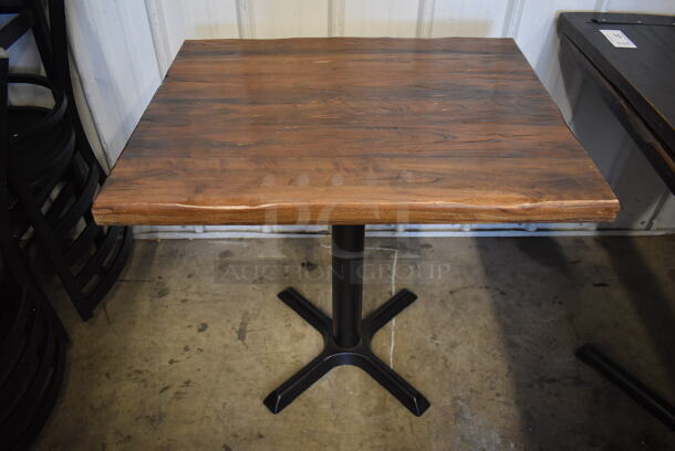 4 Wooden Dining Height Tables on Black Metal Table Base. 30x24x30. 4 Times Your Bid! - Image 1 of 4