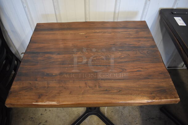 4 Wooden Dining Height Tables on Black Metal Table Base. 30x24x30. 4 Times Your Bid! - Image 2 of 4