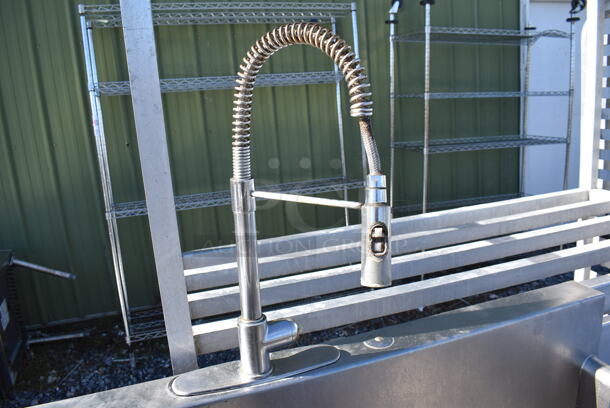 Stainless Steel Commercial 2 Bay Sink w/ Left Side Drain Board. 72x30x43. Bays 24x24x13. Drain Board 20x24x1 - Image 5 of 6