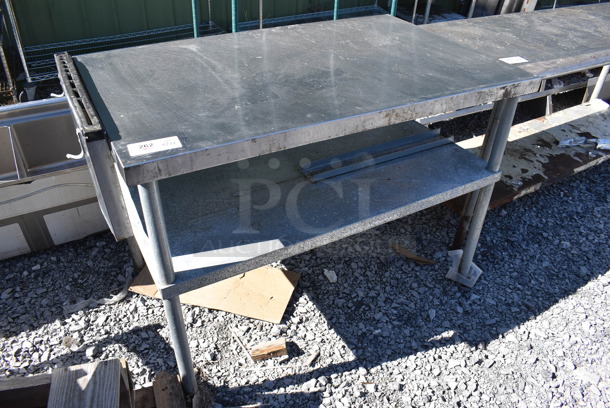 Stainless Steel Table w/ Knife Holder and Under Shelf. 50x30x36