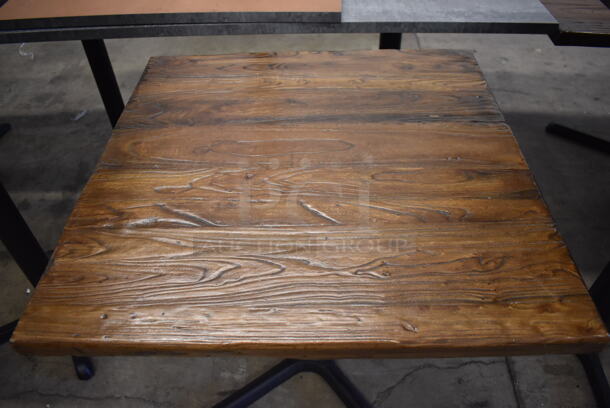 Wooden Bar Height Tables on Black Metal Table Base. Stock Picture - Cosmetic Condition May Vary. 36x36x30 - Image 2 of 4
