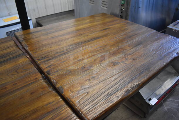 2 Wooden Bar Height Tables on Black Metal Table Base. 36x36x43. 2 Times Your Bid! - Image 4 of 4