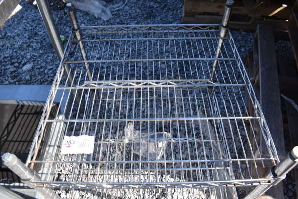 Chrome Finish 2 Tier Wire Shelving Unit. BUYER MUST DISMANTLE. PCI CANNOT DISMANTLE FOR SHIPPING. PLEASE CONSIDER FREIGHT CHARGES. 24x24x28 - Image 3 of 4