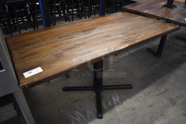 Wooden Bar Height Tables on Black Metal Table Base. 60x30x30 - Image 1 of 3