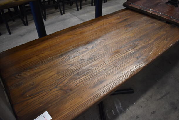 Wooden Bar Height Tables on Black Metal Table Base. 60x30x30 - Image 2 of 3