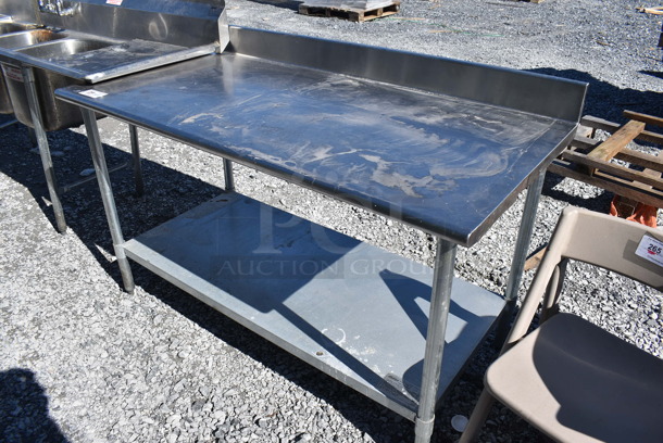 Stainless Steel Table w/ Back Splash and Under Shelf. 60x30x40 - Image 2 of 5