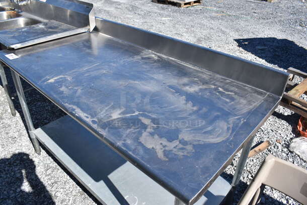 Stainless Steel Table w/ Back Splash and Under Shelf. 60x30x40 - Image 3 of 5