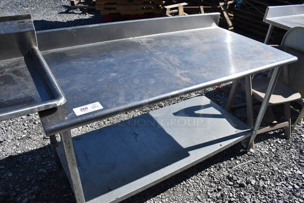 Stainless Steel Table w/ Back Splash and Under Shelf. 60x30x40 - Image 5 of 5