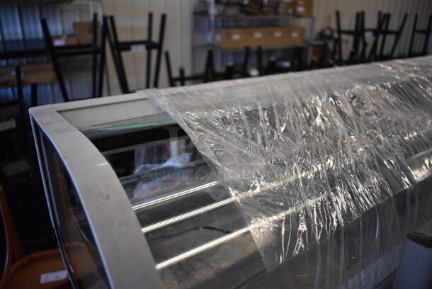 Omcan Metal Commercial Countertop Sushi Display Case Merchandiser. See Pictures for Broken Glass. 71x17x12. Tested and Powers On But Does Not Get Cold - Image 5 of 6