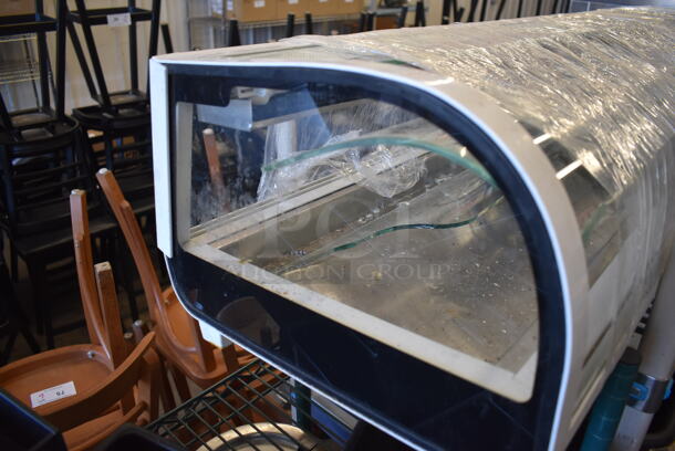 Omcan Metal Commercial Countertop Sushi Display Case Merchandiser. See Pictures for Broken Glass. 71x17x12. Tested and Powers On But Does Not Get Cold - Image 6 of 6