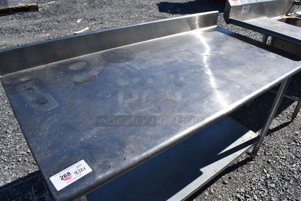 Stainless Steel Table w/ Back Splash and Under Shelf. 60x30x40 - Image 2 of 4