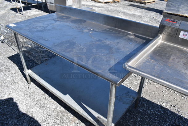 Stainless Steel Table w/ Back Splash and Under Shelf. 60x30x40 - Image 4 of 4