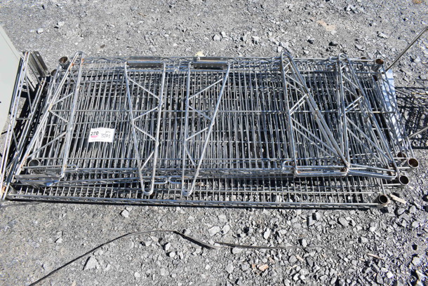 ALL ONE MONEY! Lot of 4 Chrome Finish Wire Shelves and 6 Brackets. Includes 48x18x1.5 - Image 2 of 5
