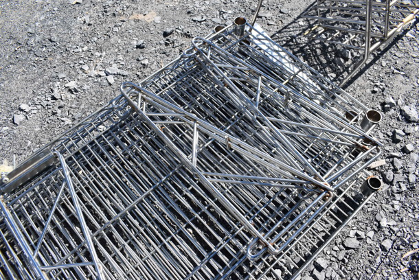 ALL ONE MONEY! Lot of 4 Chrome Finish Wire Shelves and 6 Brackets. Includes 48x18x1.5 - Image 5 of 5