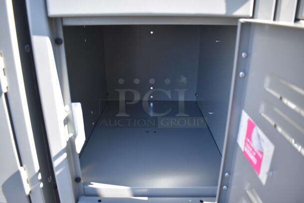 Gray Metal 12 Cubby Locker. 24.5x18x78 - Image 4 of 6