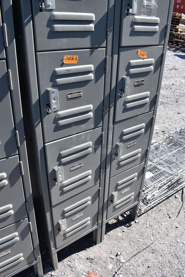 Gray Metal 12 Cubby Locker. 24.5x18x78 - Image 6 of 6