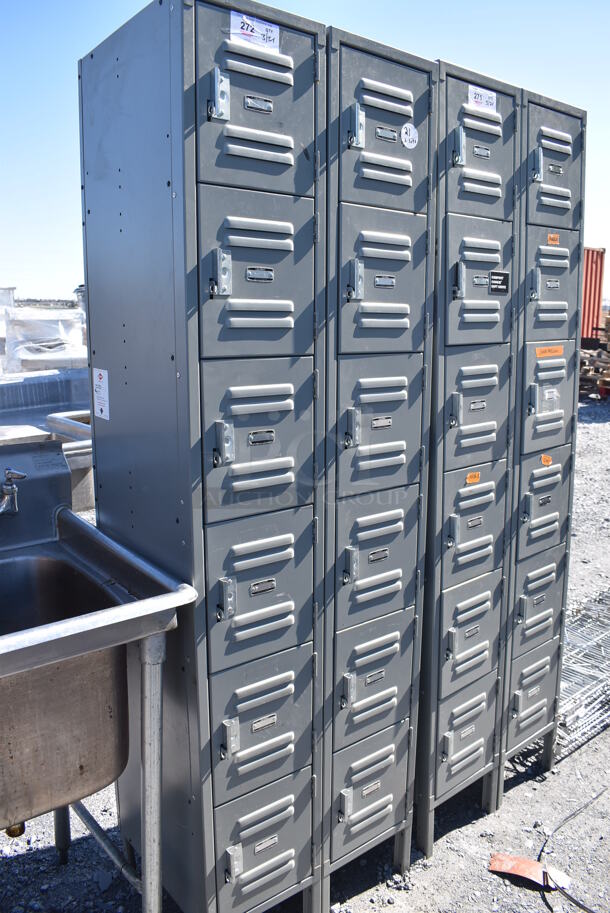 Gray Metal 12 Cubby Locker. 24.5x18x78