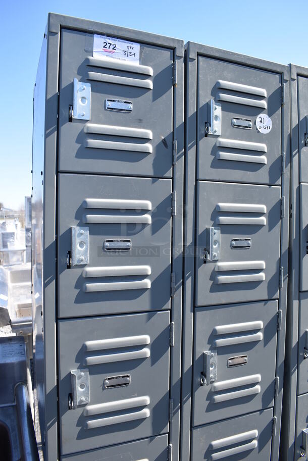 Gray Metal 12 Cubby Locker. 24.5x18x78 - Image 2 of 5