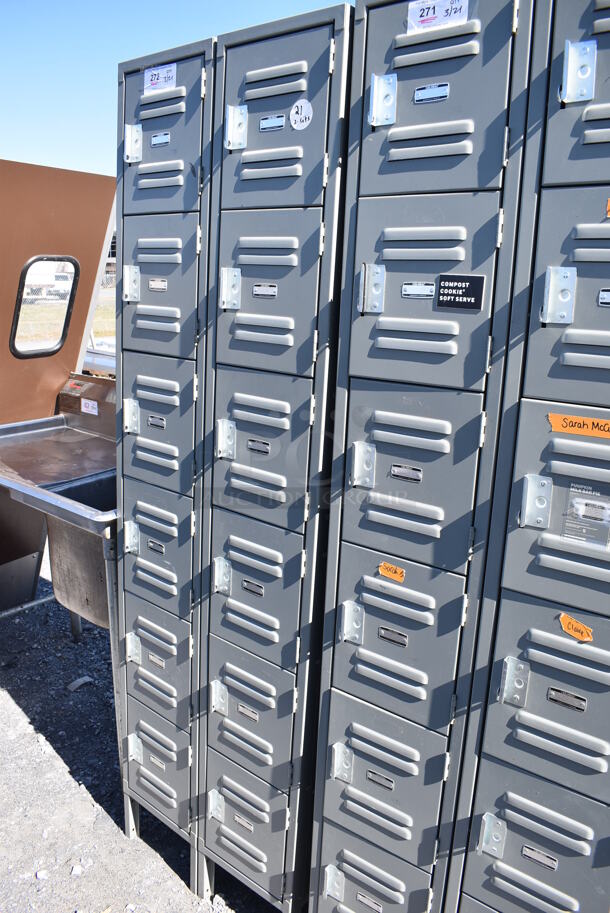Gray Metal 12 Cubby Locker. 24.5x18x78 - Image 5 of 5