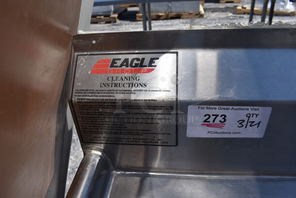 Eagle Stainless Steel Commercial Single Bay Sink w/ Left Side Drain Board, Faucet and Handles. 44x27x45. Bay 17x19x13. Drain Board 22x22x1 - Image 4 of 6