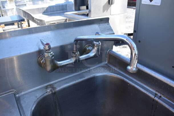 Eagle Stainless Steel Commercial Single Bay Sink w/ Left Side Drain Board, Faucet and Handles. 44x27x45. Bay 17x19x13. Drain Board 22x22x1 - Image 5 of 6