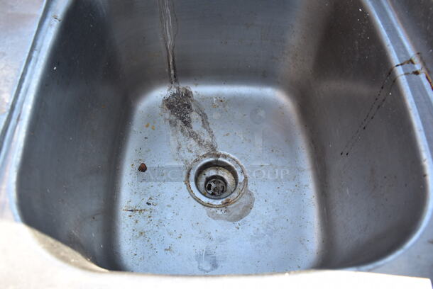 Eagle Stainless Steel Commercial Single Bay Sink w/ Left Side Drain Board, Faucet and Handles. 44x27x45. Bay 17x19x13. Drain Board 22x22x1 - Image 6 of 6