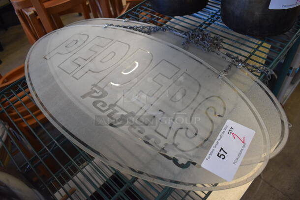 2 Signs; Peppers and Soup. 26x12.5. 2 Times Your Bid! - Image 1 of 3