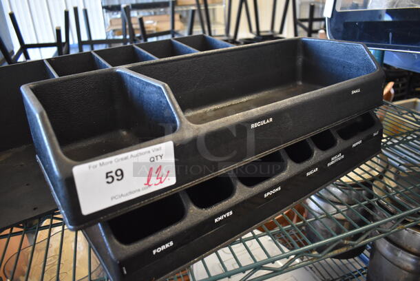 ALL ONE MONEY! Lot of 3 Black Multi Compartment Bins. Includes 46x12x8 - Image 2 of 6